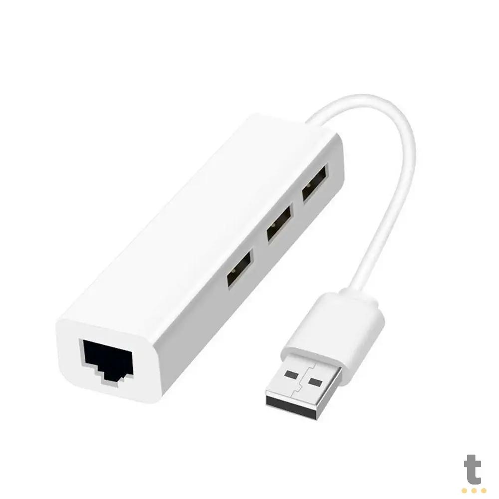 Adaptador Usb Para Rj45 10/100 (Placa De Rede Usb) + Hub Usb 3 portas It-Blue - LE-4102 Truedata